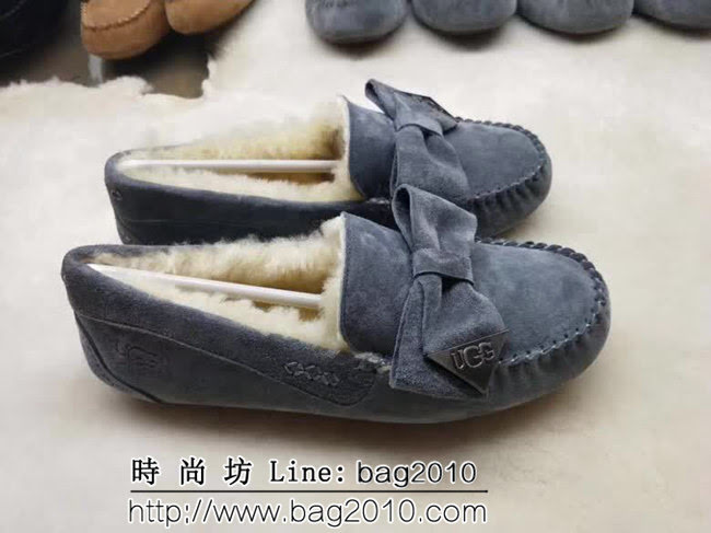 UGG 9021 新款毛毛 刺繡版 蝴蝶結 豆豆鞋 QZS2455